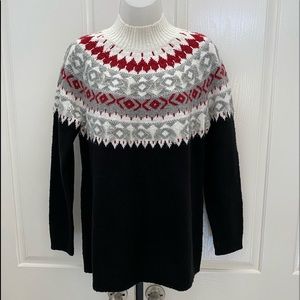 NEW wTag-J. JILL Black Fair isle Sweater MP
